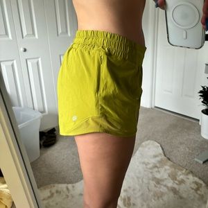 Lemony Green Lululemon Running Shorts